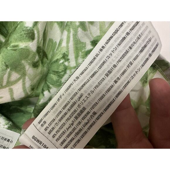 A & F Midi Dress Emerson Poplin Wide Strap Green Floral Cotton size Large - Picture 9 of 11